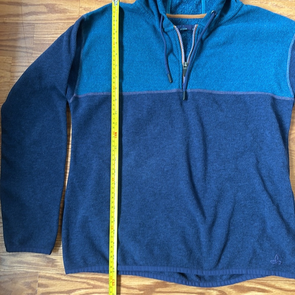 Prana Blue 1/4 Zip Liora Fleece  Hoodie‎ Sweatshirt Size Medium - Picture 6 of 12